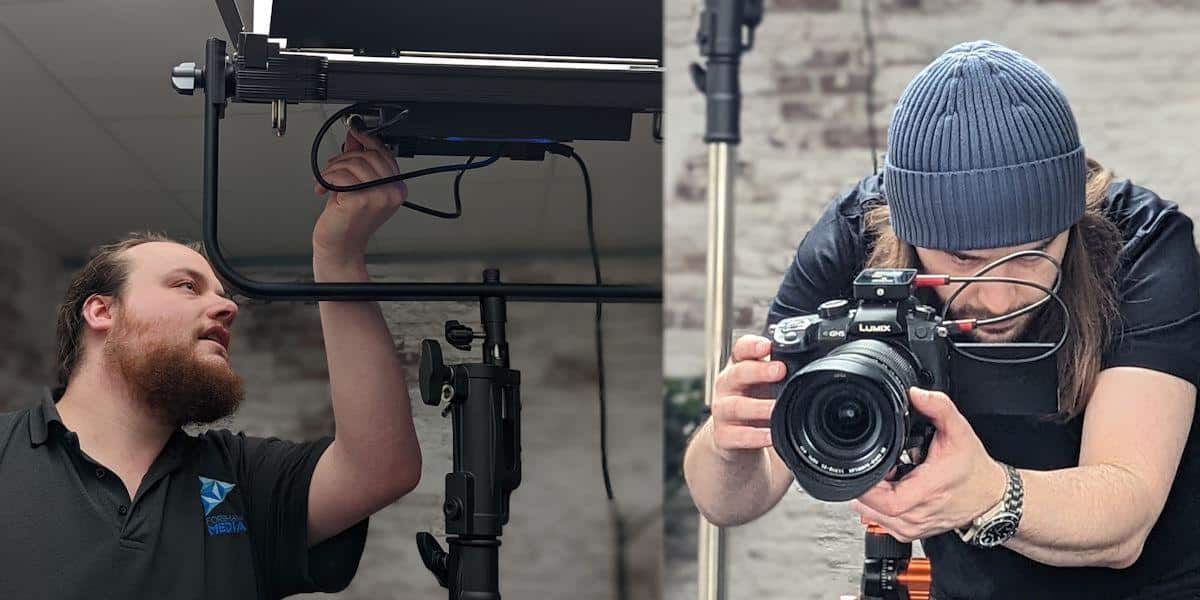 Chris and Jack of Forshaw Media working during a video shoot.